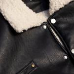 LEATHER JACKET WITH FUR COLLAR